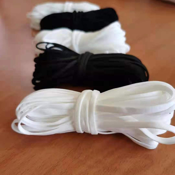 black and white face mask elastic rope